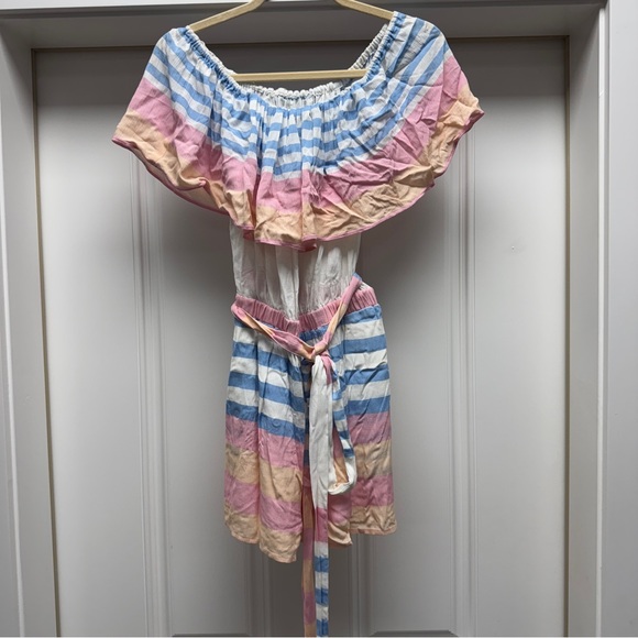 Mara Hoffman Pastel Stripe Off-Shoulder Dress - Picture 10 of 14